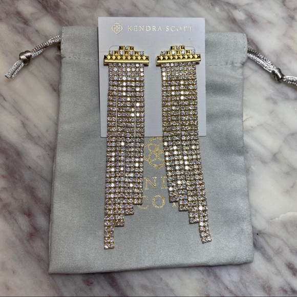 NWT Kendra Scott Olympia Earrings in Gold - Picture 3 of 7